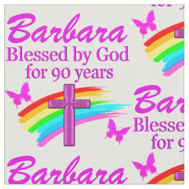 GEPERSONALISEERDE CHRISTELIJKE 90E VERJAARDAG STOF