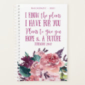 Gepersonaliseerde Christelijke Bijbelvers Bloemen Planner (Voorkant)