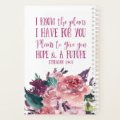 Gepersonaliseerde Christelijke Bijbelvers Bloemen Planner (Achterkant)