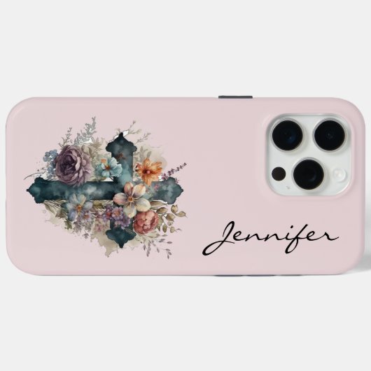 Gepersonaliseerde Christelijke Cross iPhone Telefo Case-Mate iPhone Case (Achterkant (horizontaal))