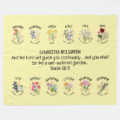 Gepersonaliseerde Christelijke GEBOORTEMAAND BLOEM Fleece Deken (Voorkant (Horizontaal))