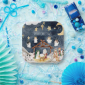 Gepersonaliseerde Christelijke Kerst Kinder Geboor Papieren Bordje (Feest)