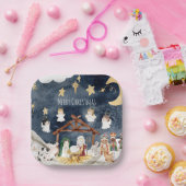 Gepersonaliseerde Christelijke Kerst Kinder Geboor Papieren Bordje (Feest)