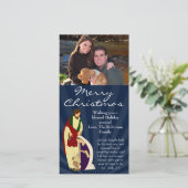 Gepersonaliseerde Christelijke kerstfotokaarten Feestdagenkaart (Staand voorkant)