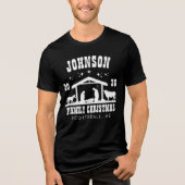 Gepersonaliseerde Christelijke kerststal Tri-Blend Shirt (Voorkant)