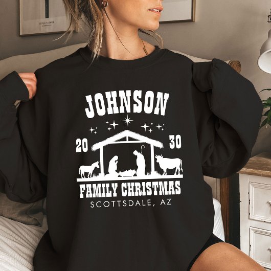 Gepersonaliseerde Christelijke kerststal Tri-Blend Shirt