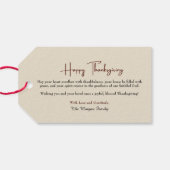 Gepersonaliseerde Christelijke Thanksgiving trakta Cadeaulabel (Achterkant Horizontaal)