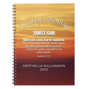 Gepersonaliseerde Christelijke TRUST GOD Prayer Jo Notitieboek