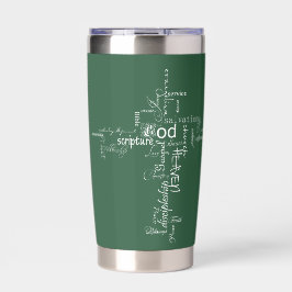 Gepersonaliseerde christelijke woorden kruis geïsoleerde drinkbeker