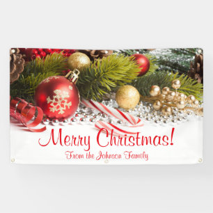 Gepersonaliseerde Christmas Banner Candy Cane Orna
