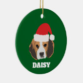 Gepersonaliseerde Christmas Beagle Keramisch Ornament (Rechts)