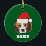 Gepersonaliseerde Christmas Beagle Keramisch Ornament<br><div class="desc">Dit gepersonaliseerde Christmas Beagle ornament is het perfecte cadeau voor Beagle-bezitters.</div>