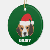 Gepersonaliseerde Christmas Beagle Keramisch Ornament (Links)