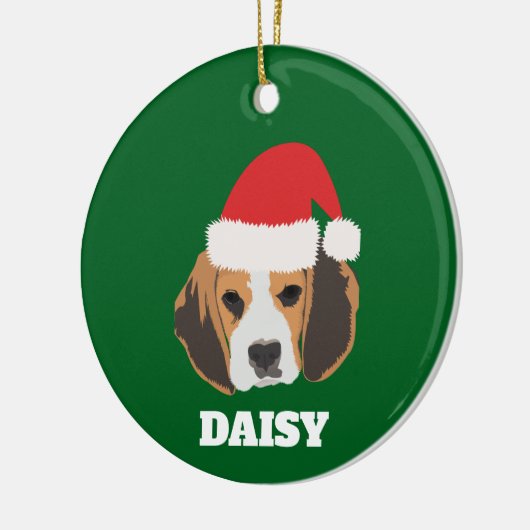 Gepersonaliseerde Christmas Beagle Keramisch Ornament (Links)