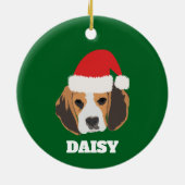 Gepersonaliseerde Christmas Beagle Keramisch Ornament (Achterkant)
