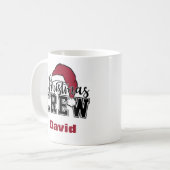 Gepersonaliseerde Christmas Crew Mok met Santa Hat (Voorkant links)