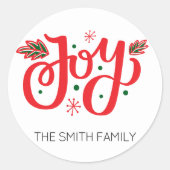 Gepersonaliseerde Christmas Joy Gift Label Naam (Voorkant)