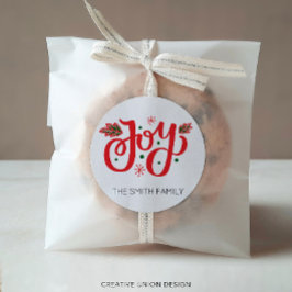 Gepersonaliseerde Christmas Joy Gift Label Naam