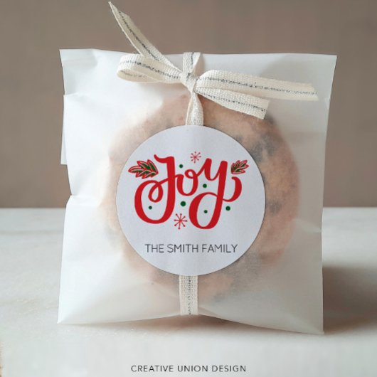 Gepersonaliseerde Christmas Joy Gift Label Naam