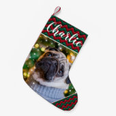 Gepersonaliseerde Christmas Knit Pet Stocking Kleine Kerstsok (Voorkant (Hangend))