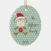 Gepersonaliseerde Christmas Monkey Family Ornament (Rechts)