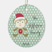 Gepersonaliseerde Christmas Monkey Family Ornament (Links)