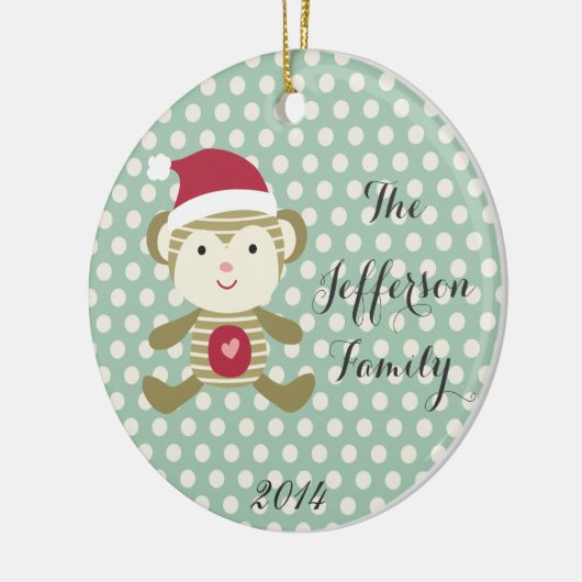 Gepersonaliseerde Christmas Monkey Family Ornament (Links)