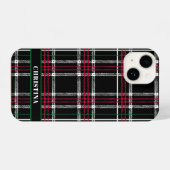 Gepersonaliseerde Christmas Plaid telefoonhoesje iPhone Hoesje (Achterkant horizontaal)