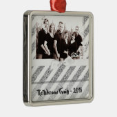 Gepersonaliseerde Christmas Silv Glitter FOTO Orna Metalen Ornament (Rechts)