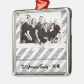 Gepersonaliseerde Christmas Silv Glitter FOTO Orna Metalen Ornament (Links)