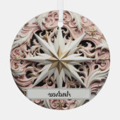 Gepersonaliseerde Christmas Star Ornament met roze (Achterkant)