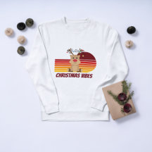 Gepersonaliseerde Christmas Vibes Reindeer Sweatsh