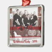 Gepersonaliseerde Christmas Wood Wolf FOTO Ornamen Metalen Ornament (Links)