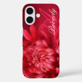 Gepersonaliseerde Chrysanthemum rode iPhone case (Achterkant)