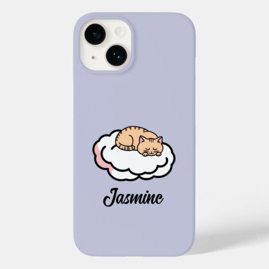 Gepersonaliseerde Chubby Cat Curling Up – Schattig Case-Mate iPhone Case (Achterkant)
