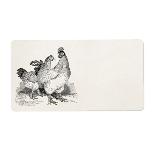  gepersonaliseerde cichenrooster Cochin Birds Etiket (Voorkant)
