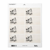  gepersonaliseerde cichenrooster Cochin Birds Etiket (Full Sheet)