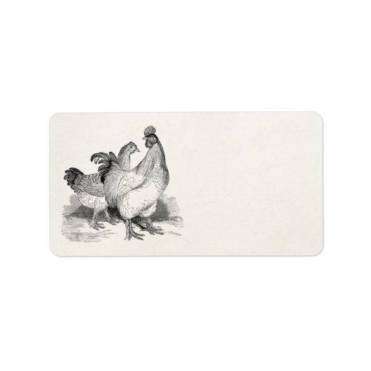  gepersonaliseerde cichenrooster Cochin Birds Etiket (Voorkant)