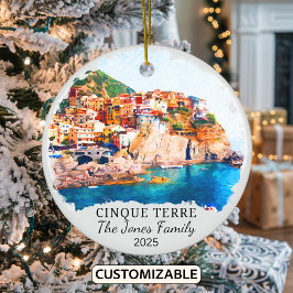 Gepersonaliseerde Cinque Terre, Italië Gift Keramisch Ornament