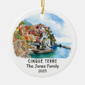 Gepersonaliseerde Cinque Terre Ornament, Italië Keramisch Ornament (Voorkant)