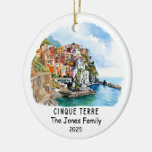 Gepersonaliseerde Cinque Terre Ornament, Italië Keramisch Ornament (Links)