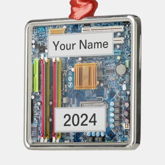 Gepersonaliseerde Circuit board metal ornament (Links)