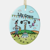 Gepersonaliseerde Circus Birth Hanging Ceramic Orn Keramisch Ornament (Rechts)