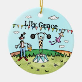 Gepersonaliseerde Circus Birth Hanging Ceramic Orn Keramisch Ornament