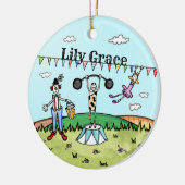 Gepersonaliseerde Circus Birth Hanging Ceramic Orn Keramisch Ornament (Links)