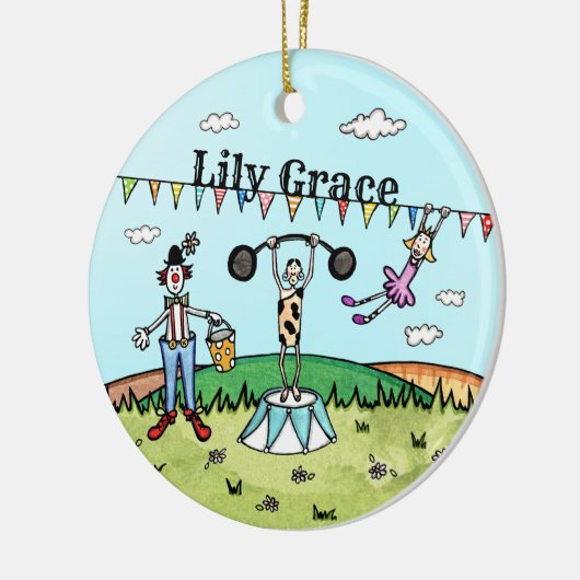 Gepersonaliseerde Circus Birth Hanging Ceramic Orn Keramisch Ornament (Links)