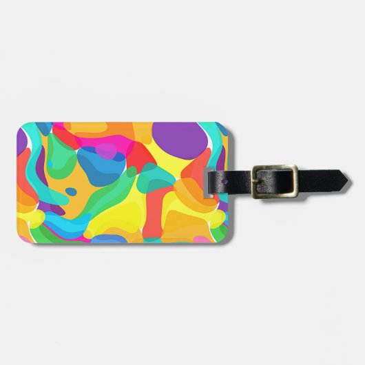 Gepersonaliseerde Circus Kleuren Abstract Kunstpat Bagagelabel (Voorkant horizontaal)