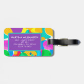 Gepersonaliseerde Circus Kleuren Abstract Kunstpat Bagagelabel (Achterkant horizontaal)