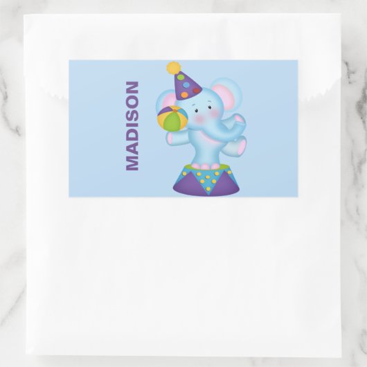Gepersonaliseerde Circus Olifant Stickers (Tas)