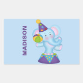 Gepersonaliseerde Circus Olifant Stickers (Voorkant)